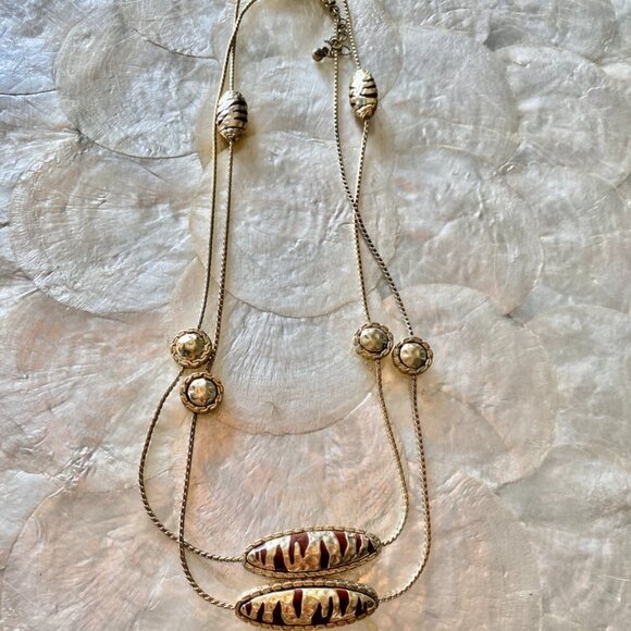 3 For $25 Gold Tone and Enamel Long Necklace - Picture 5 of 6